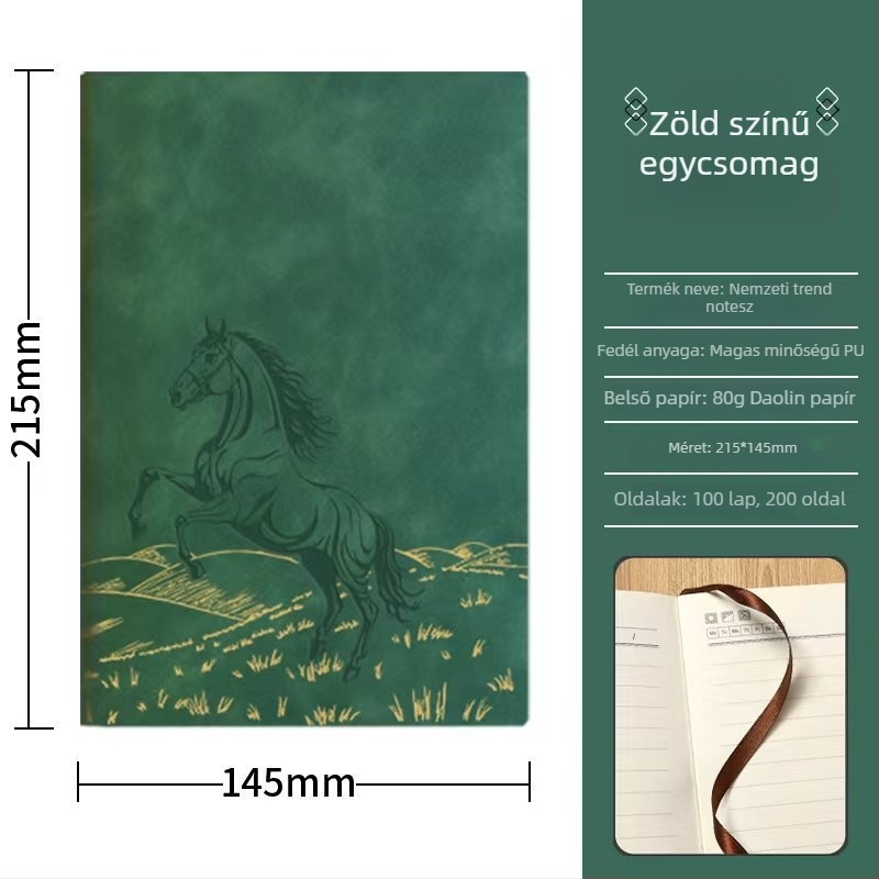 Zehuan Elegáns notesz ajándékkészlet PU bőr borítóval, varrott kötés, Daolin papír 80G, 100–200 oldal, etnikus/kínai/üzleti stílus