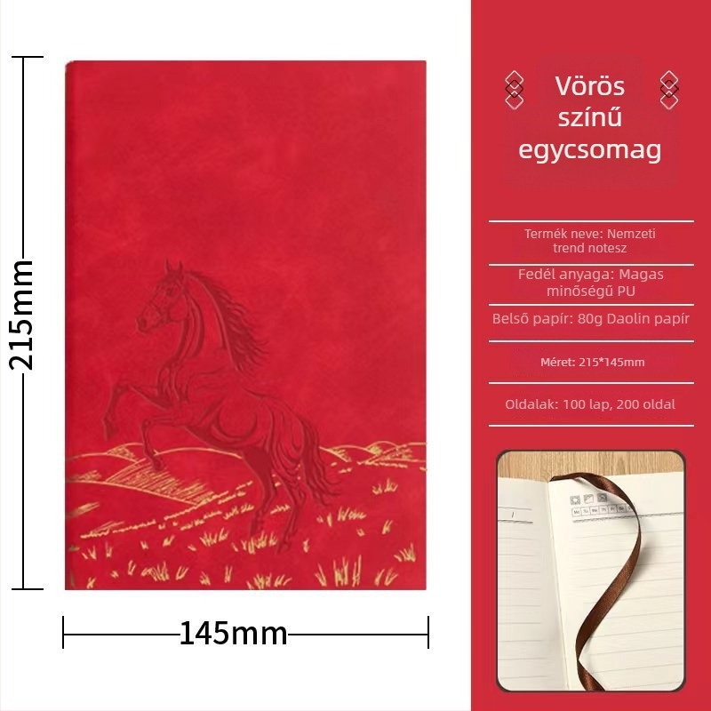 Zehuan Elegáns notesz ajándékkészlet PU bőr borítóval, varrott kötés, Daolin papír 80G, 100–200 oldal, etnikus/kínai/üzleti stílus