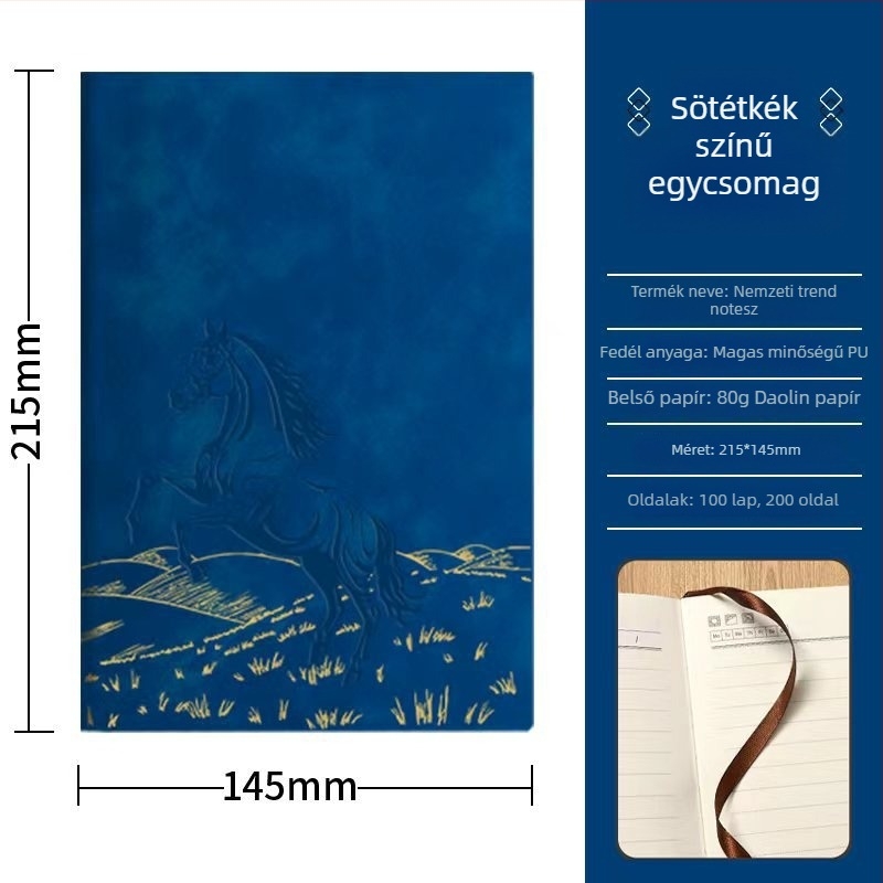 Zehuan Elegáns notesz ajándékkészlet PU bőr borítóval, varrott kötés, Daolin papír 80G, 100–200 oldal, etnikus/kínai/üzleti stílus
