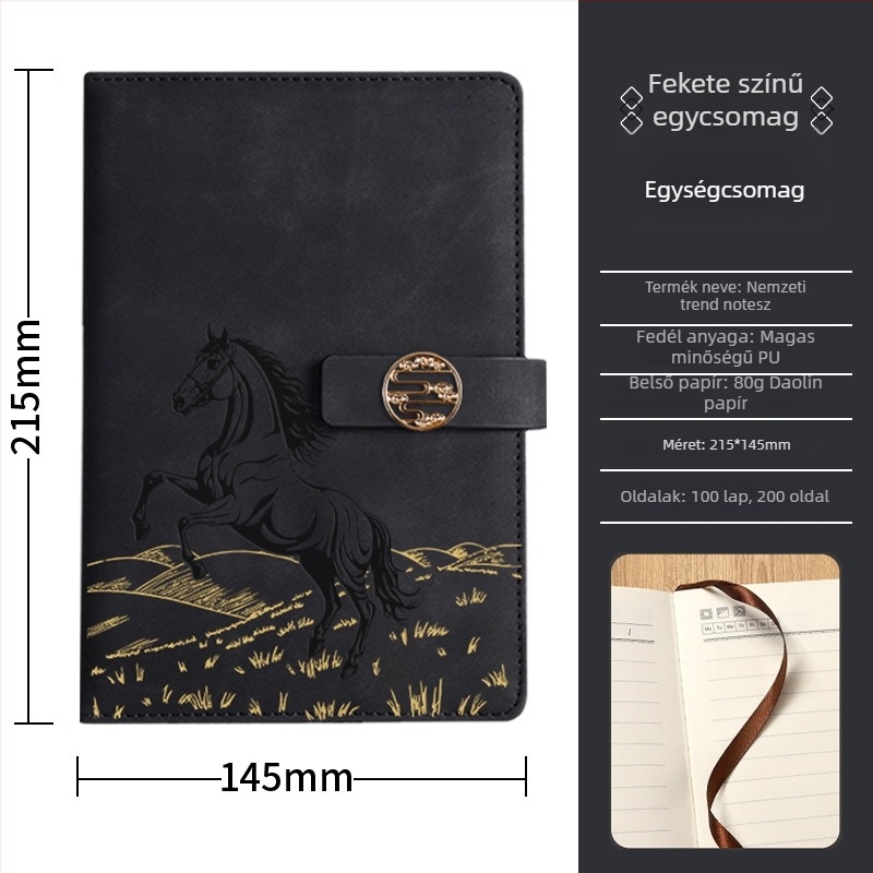 Zehuan Elegáns notesz ajándékkészlet PU bőr borítóval, varrott kötés, Daolin papír 80G, 100–200 oldal, etnikus/kínai/üzleti stílus