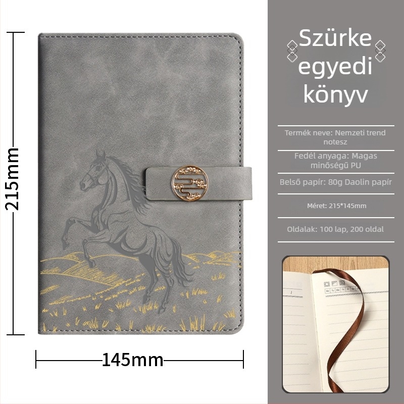 Zehuan Elegáns notesz ajándékkészlet PU bőr borítóval, varrott kötés, Daolin papír 80G, 100–200 oldal, etnikus/kínai/üzleti stílus