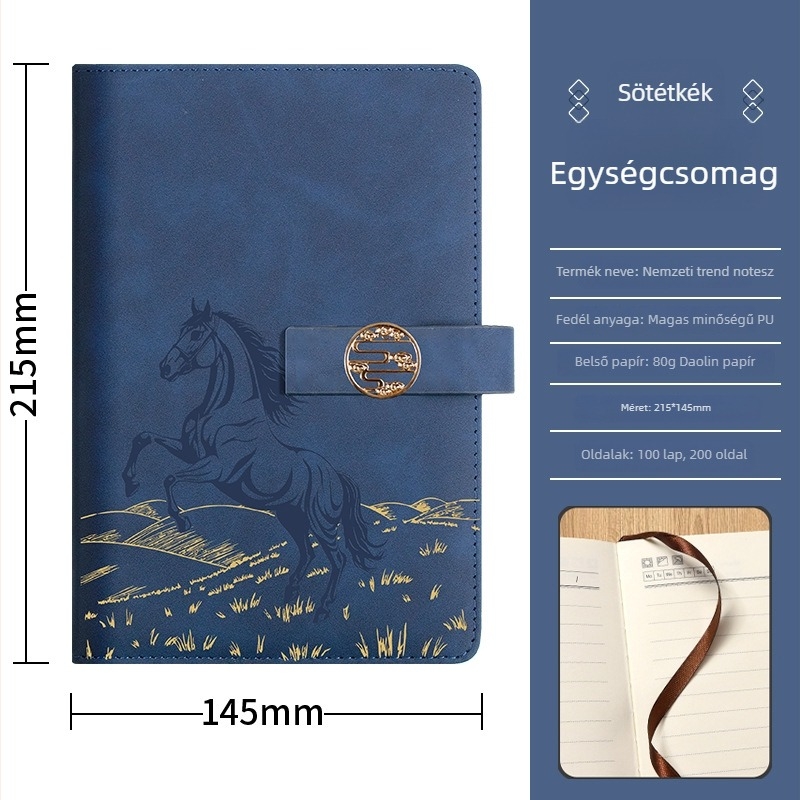 Zehuan Elegáns notesz ajándékkészlet PU bőr borítóval, varrott kötés, Daolin papír 80G, 100–200 oldal, etnikus/kínai/üzleti stílus
