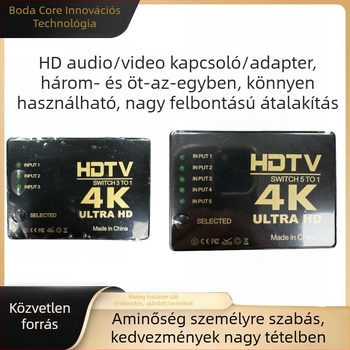 Bdxc-3–1/5–1 4K audio-video kapcsoló IR elosztóval és TV távirányítóval, képernyő megosztás