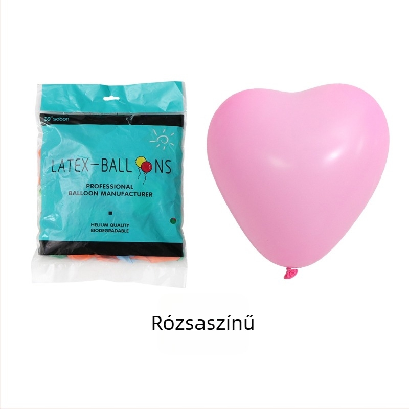 Latexből készült szív alakú lufi Valentin-nap dekorációhoz