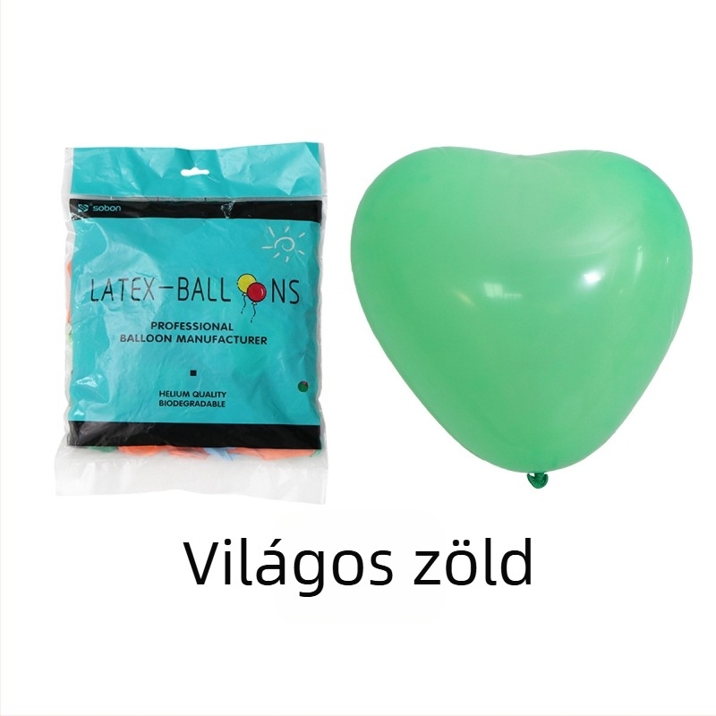 Latexből készült szív alakú lufi Valentin-nap dekorációhoz