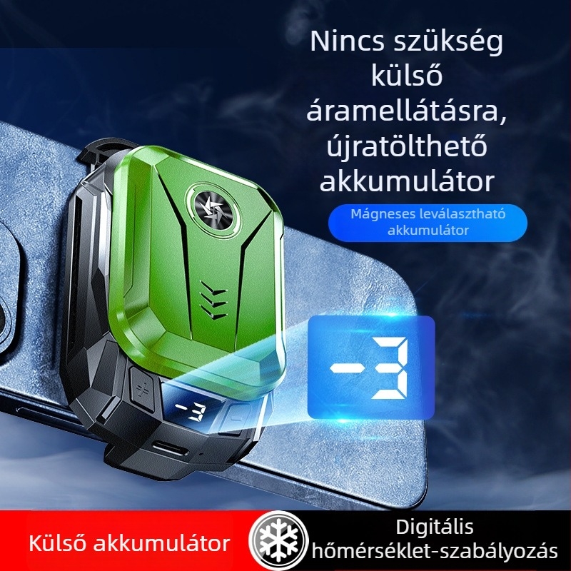 SL14 okostelefon-hűtőklip, 10W, Type-C, digitális akkumulátor kijelző, műanyag+fém+kerámia