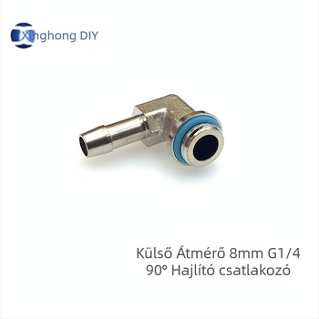 Réz G1/4 90° tömlőkönyök, vízhűtés pagoda stílus