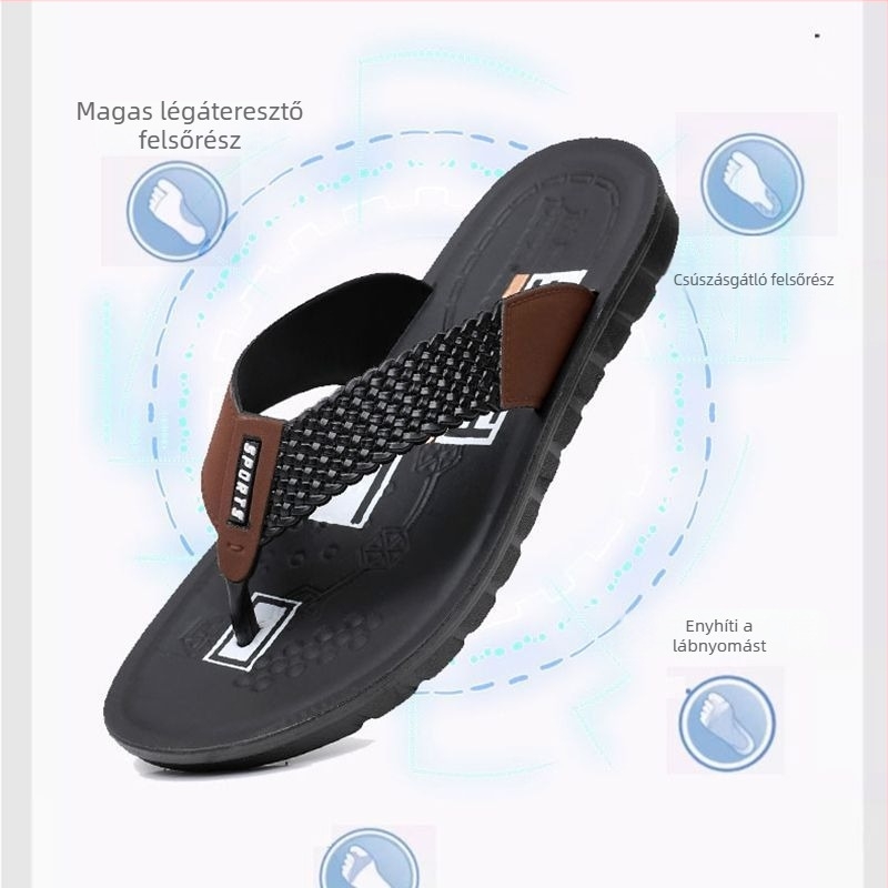 Férfi flip-flop szandálok csúszásmentes talppal, nyárra és strandra