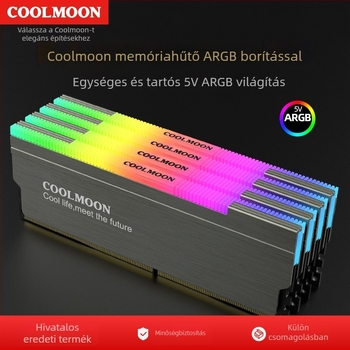 Alumínium ARGB memória hűtő asztali RAM-hoz, csúszásmentes kialakítással és kábelkezeléssel