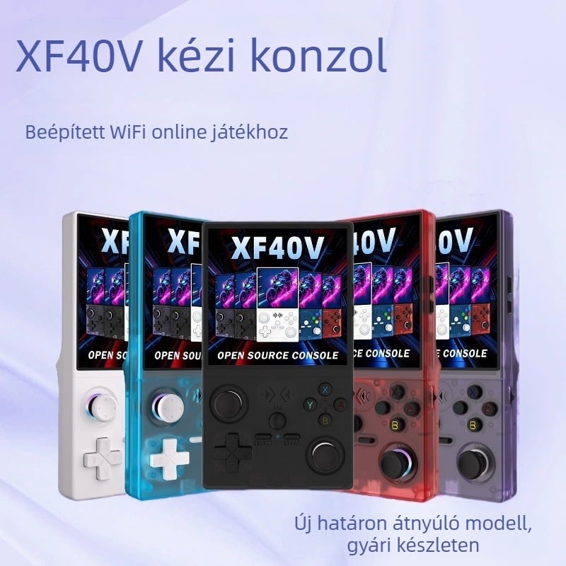 XF40V nyílt forráskódú kézi játékkonzol — GBA arcade, Wi‑Fi online multiplayer, PSP God of War kompatibilis, Linux OS, 64/128 GB, USB