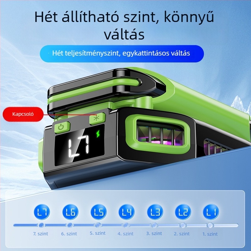 X111 mobiltelefon hűtő mágneses félvezető hűtés, vezeték nélküli akkumulátor verzió, Type-C csatlakozás, 187 g
