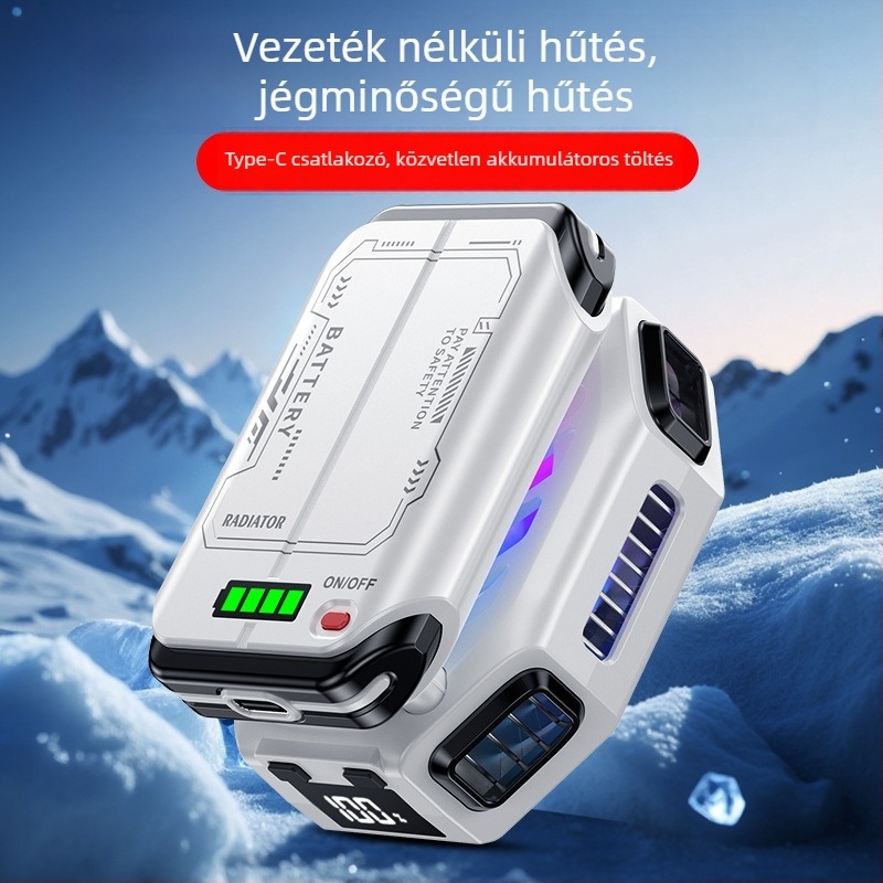 X111 mobiltelefon hűtő mágneses félvezető hűtés, vezeték nélküli akkumulátor verzió, Type-C csatlakozás, 187 g