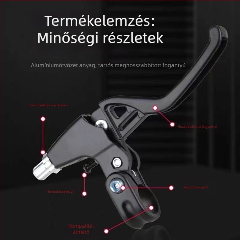 Fékkar kerékpár — univerzális, alumíniumötvözet, négyujjas, MTB- és gyerekkerékpárokhoz, modell XW, fékezési mód: nyomás