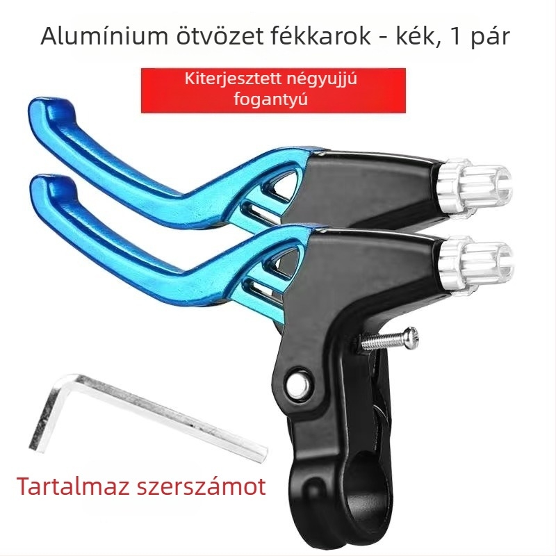 Fékkar kerékpár — univerzális, alumíniumötvözet, négyujjas, MTB- és gyerekkerékpárokhoz, modell XW, fékezési mód: nyomás