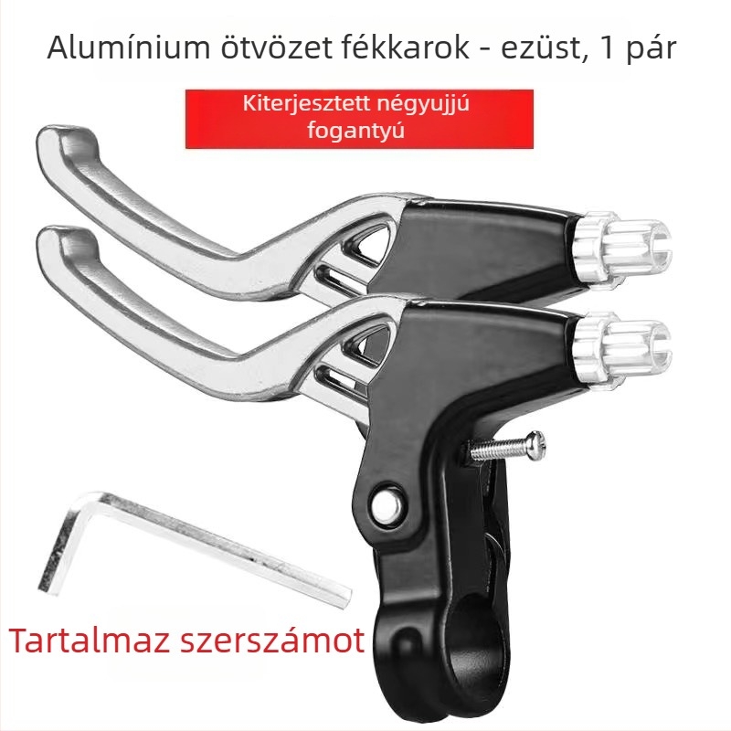 Fékkar kerékpár — univerzális, alumíniumötvözet, négyujjas, MTB- és gyerekkerékpárokhoz, modell XW, fékezési mód: nyomás
