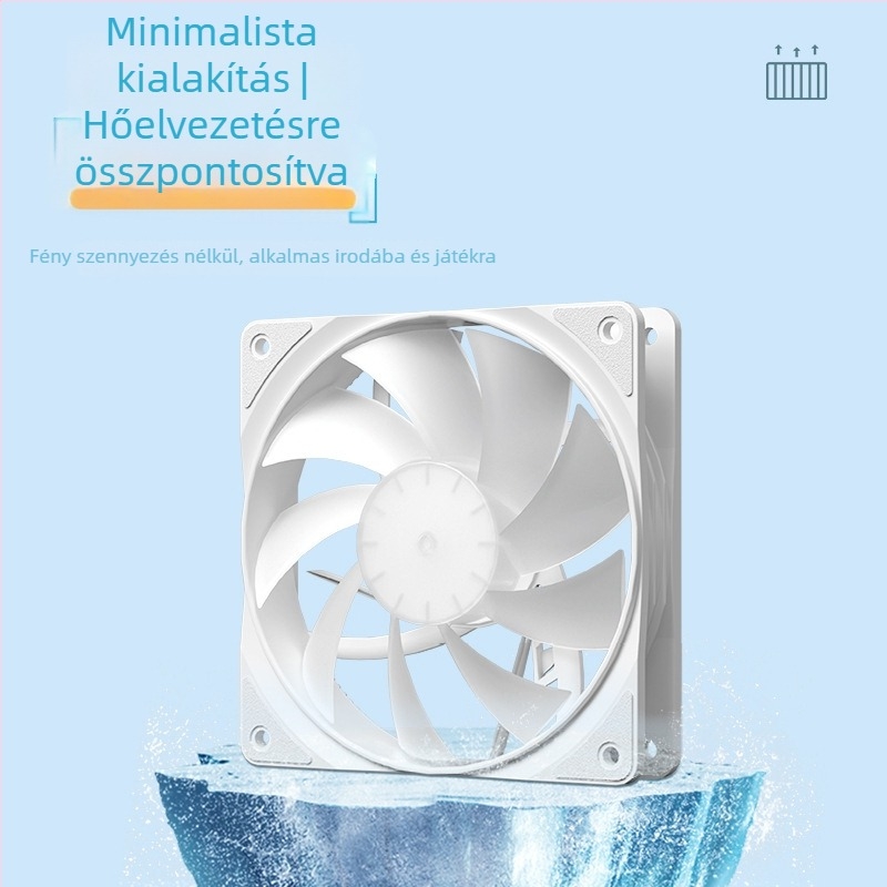 Coolmoon Hifrost hűtőventilátor, hidraulikus csapágy, PWM 4-pin, 1200 RPM, asztali PC házhoz