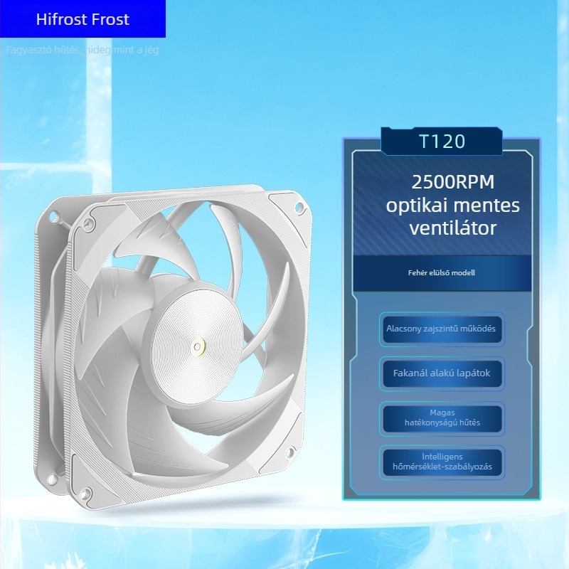 Coolmoon Hifrost hűtőventilátor, hidraulikus csapágy, PWM 4-pin, 1200 RPM, asztali PC házhoz