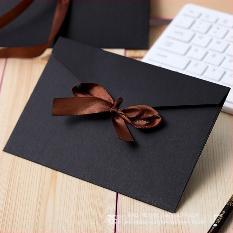 Nyugat-stílusú meghívó boríték, kraftpapír, logó nyomtatás, testreszabás elérhető, modell No. 5/DL