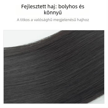 Három darabos paróka patch volumennöveléséhez, kulcscsontig érő hosszúságú, 40 cm, egyenes, hőálló szál