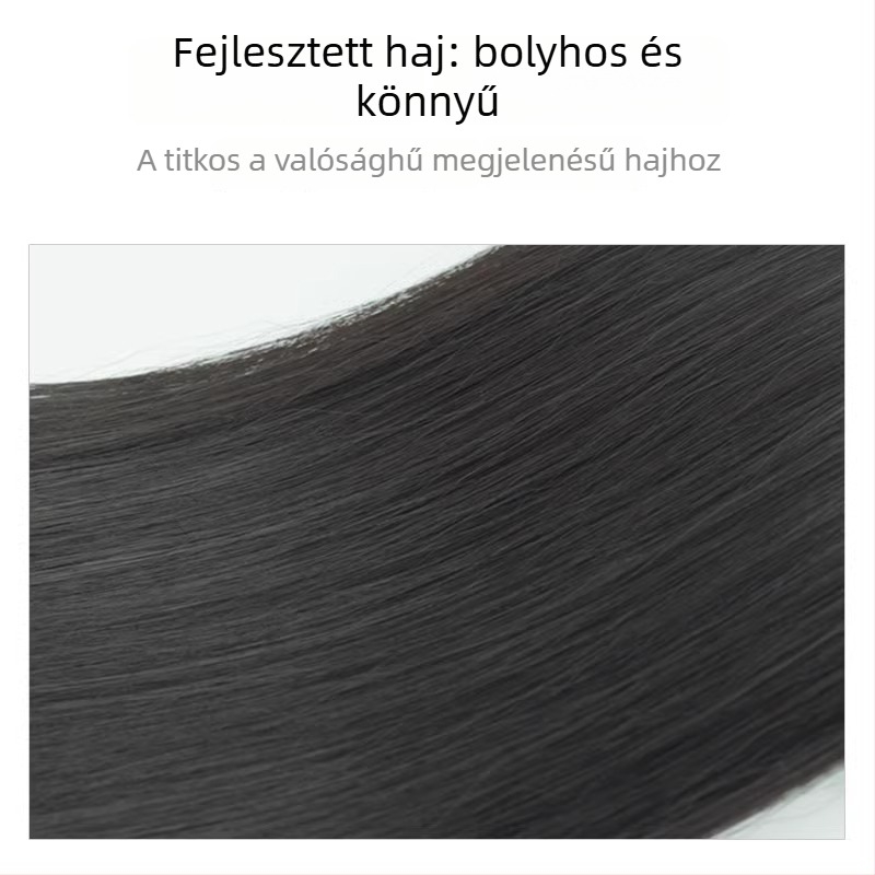 Három darabos paróka patch volumennöveléséhez, kulcscsontig érő hosszúságú, 40 cm, egyenes, hőálló szál