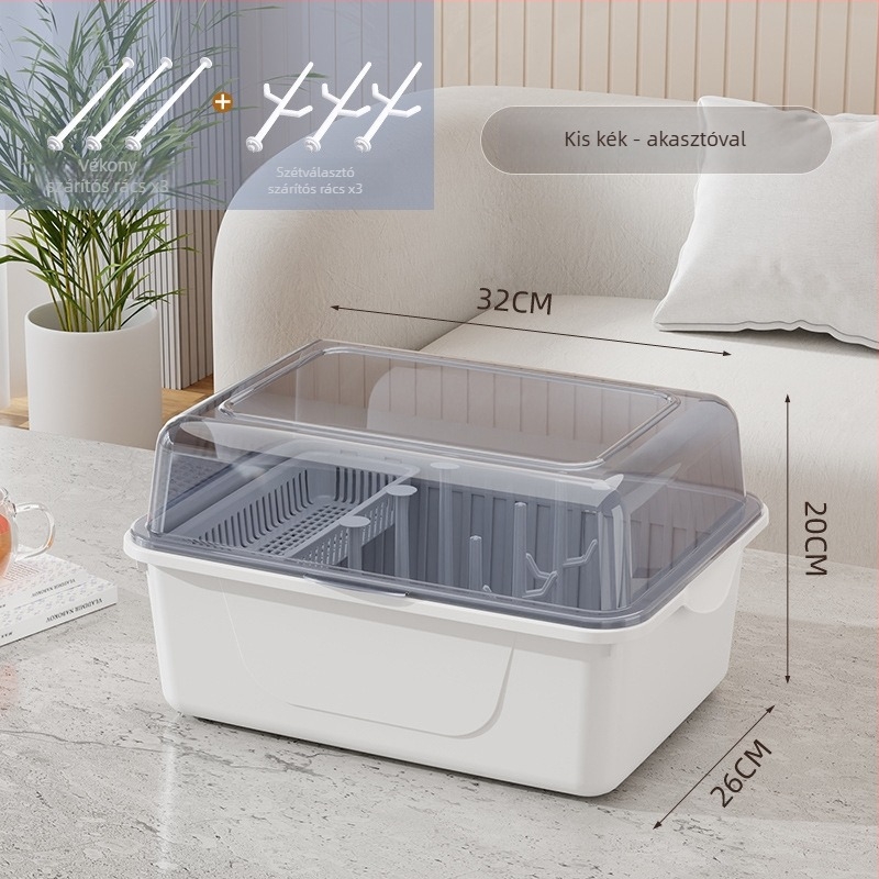 Kétszintes tejpor-doboz fedéllel, bébi etetőeszközök tárolására — Modell CXZ684427768129, 0–3 éves korig