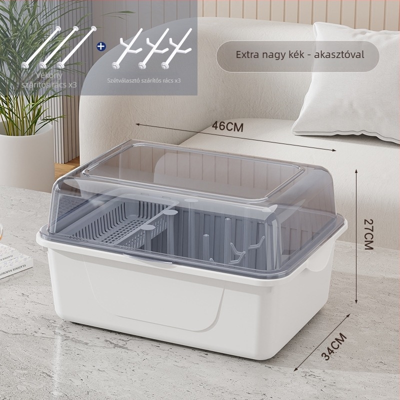 Kétszintes tejpor-doboz fedéllel, bébi etetőeszközök tárolására — Modell CXZ684427768129, 0–3 éves korig