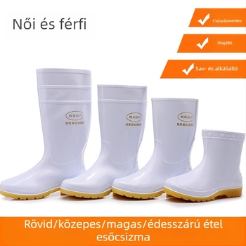 Élelmiszer-higiéniás csizma – uniszex, vízálló, csúszásmentes, talpa Beef Tendon, magas szár, műanyag felsőrész