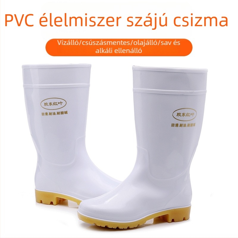 Élelmiszer-higiéniás csizma – uniszex, vízálló, csúszásmentes, talpa Beef Tendon, magas szár, műanyag felsőrész