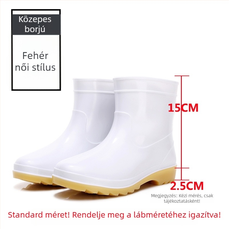 Élelmiszer-higiéniás csizma – uniszex, vízálló, csúszásmentes, talpa Beef Tendon, magas szár, műanyag felsőrész