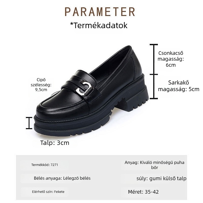 Mikroszálas felsőrészű loaferek, kerek orrú, chunky középtok 3–6 cm, slip-on kivitel