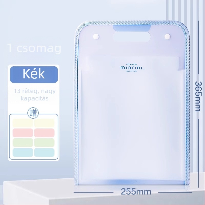 Deli PM06 Akordeon dokumentumtáska, műanyag, 13 rekesz, DL-Vertical modell, 63C vastagság