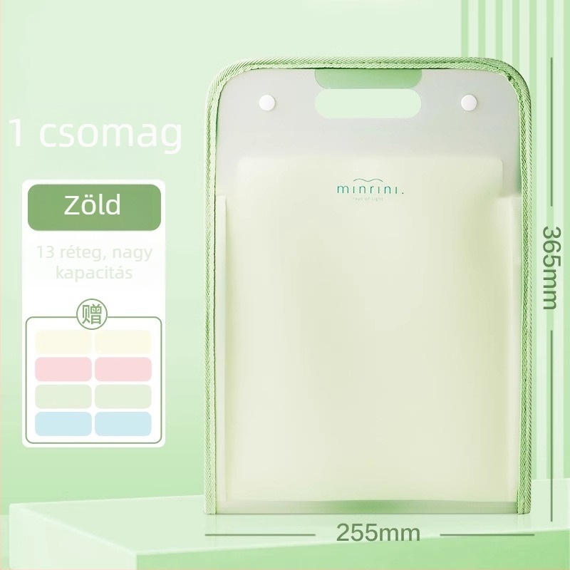 Deli PM06 Akordeon dokumentumtáska, műanyag, 13 rekesz, DL-Vertical modell, 63C vastagság