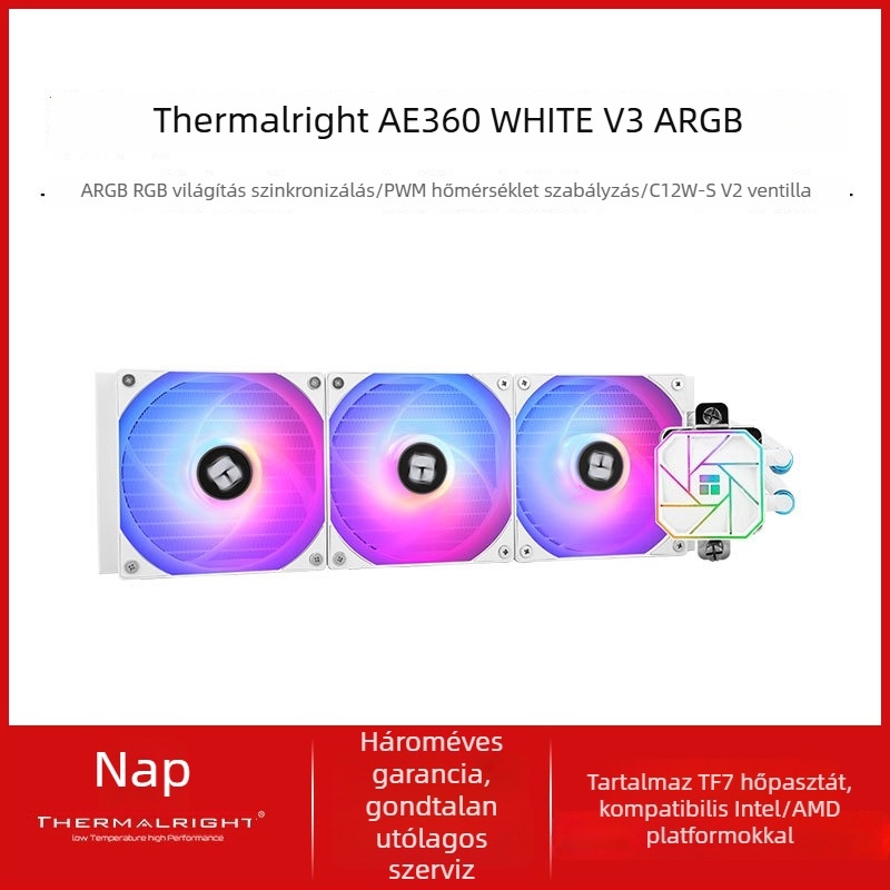 CPU hűtő Aqua Elite 360 ARGB, vízhűtéses, ABS anyag, S-FDB csapágy, 1500 rpm, ≤25.6 dB(A)