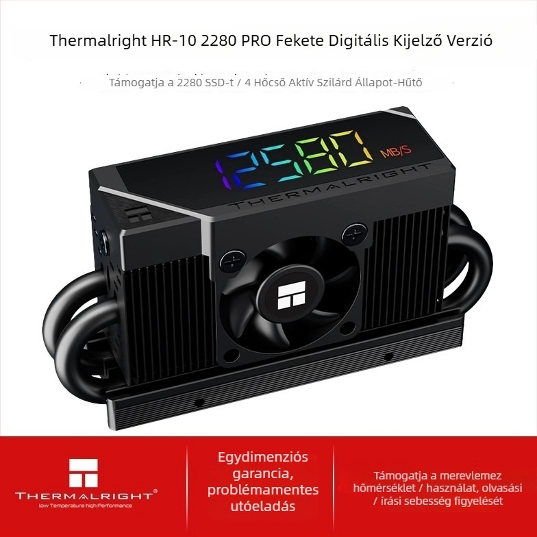 M.2 SSD hűtő HR-10 2280 Pro digitális kijelzővel