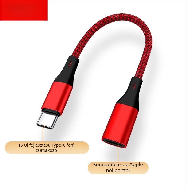 Digital Fox Lightning–tól USB–C–ig kétirányú töltő adapter iPhone 15-höz, Lightning női port USB-C férfi dugasz