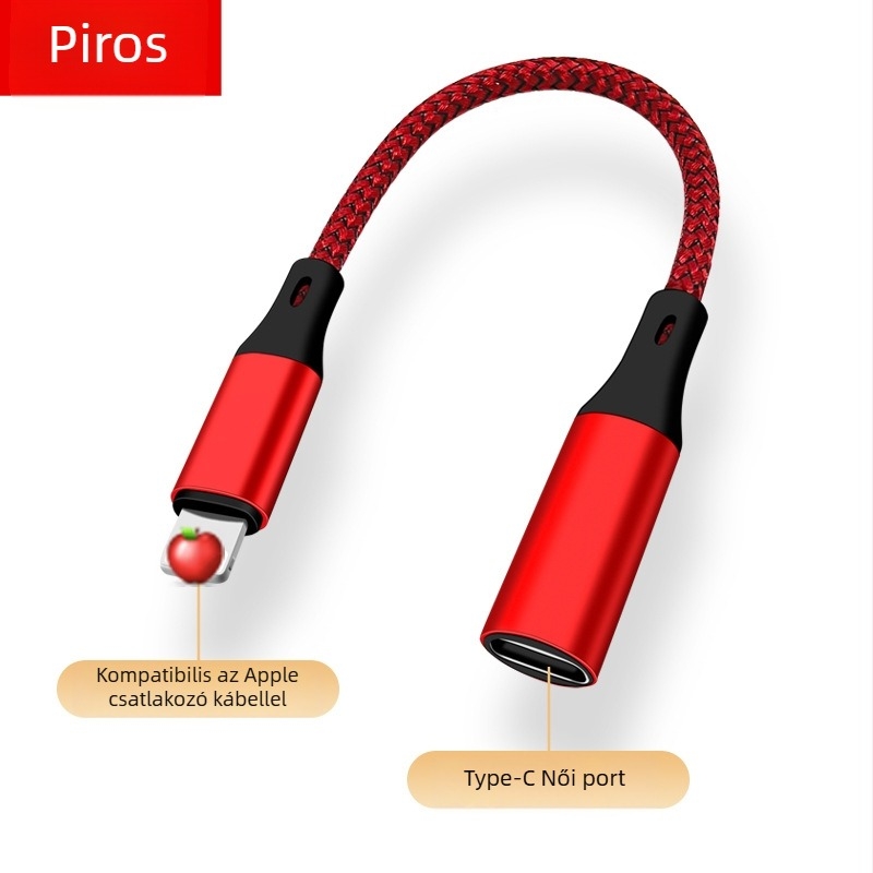 Digital Fox Lightning–tól USB–C–ig kétirányú töltő adapter iPhone 15-höz, Lightning női port USB-C férfi dugasz