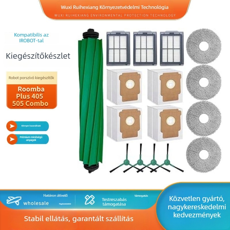 Kairuite Z6 – Fő kefés és szűrő iRobot Roomba Plus 405/505-höz – Automatikus tisztítás, otthoni használat, lefedettség >150 m²