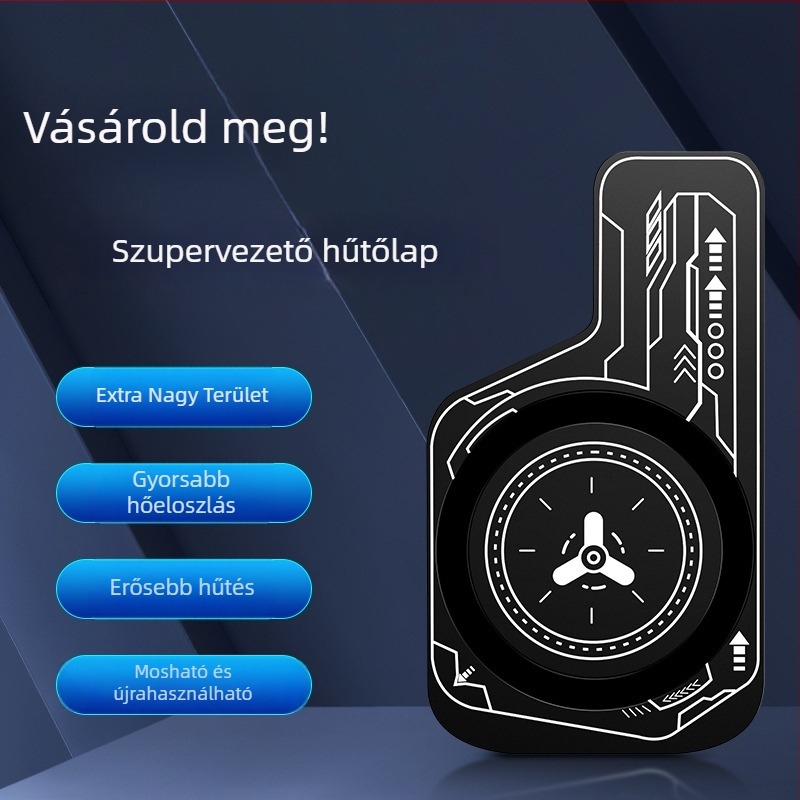 Mobiltelefon gőzkamra hűtőlemeze, ABS+ alumínium ötvözet, 15 g, mágneses lemez, kompatibil mobiltelefonokhoz és tabletekhez