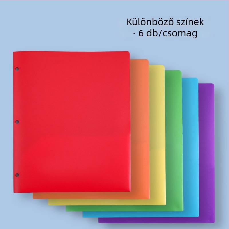 Háromlyukú dokumentumtartó, dupla zsebbel, vízálló PP anyagból, logó nyomtatása lehetséges