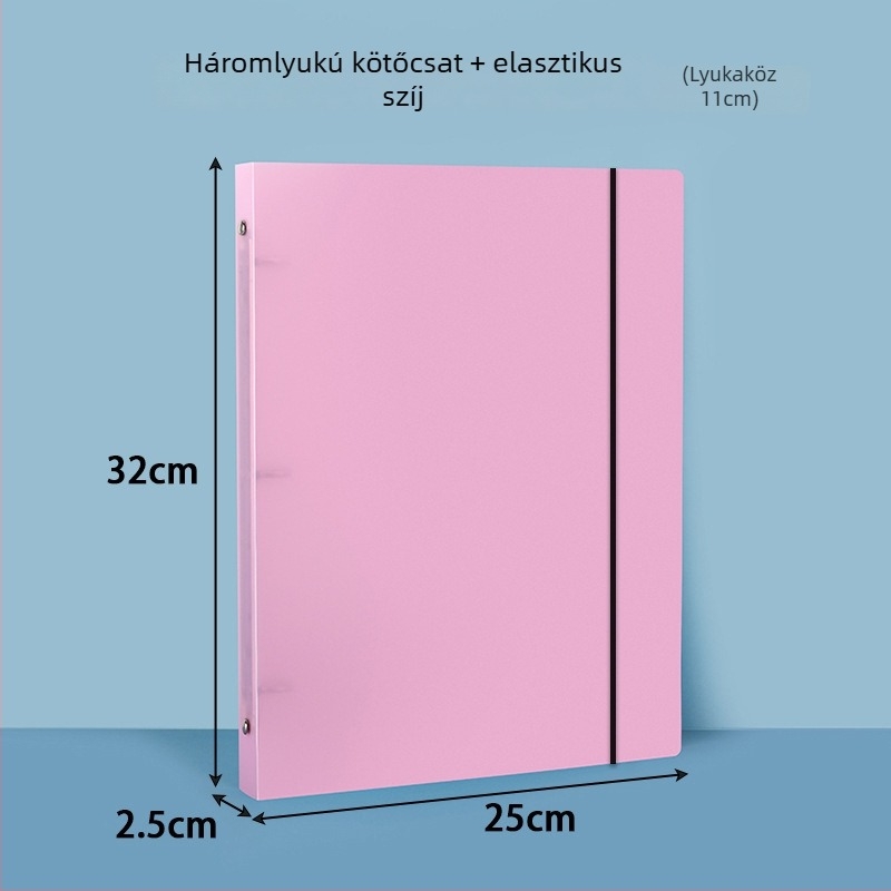 Háromlyukú dokumentumtartó, dupla zsebbel, vízálló PP anyagból, logó nyomtatása lehetséges