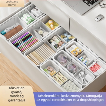 Raktározó doboz rekeszekkel – 3078-as modell, PP anyag, 5 L kapacitás, modern egyszerű stílus (3078-as modell, PP, 5 L, rekeszek)