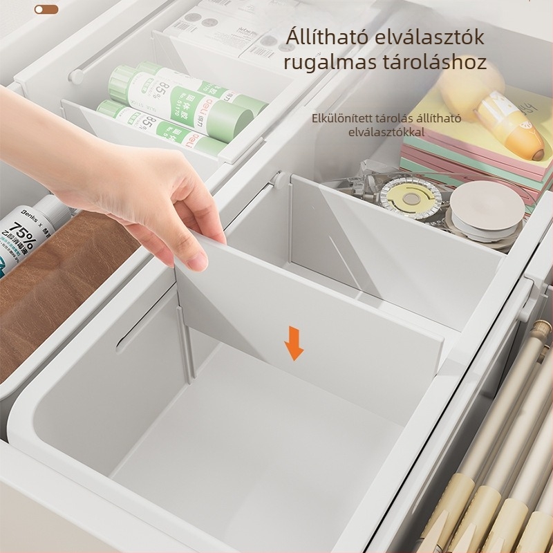 Raktározó doboz rekeszekkel – 3078-as modell, PP anyag, 5 L kapacitás, modern egyszerű stílus (3078-as modell, PP, 5 L, rekeszek)