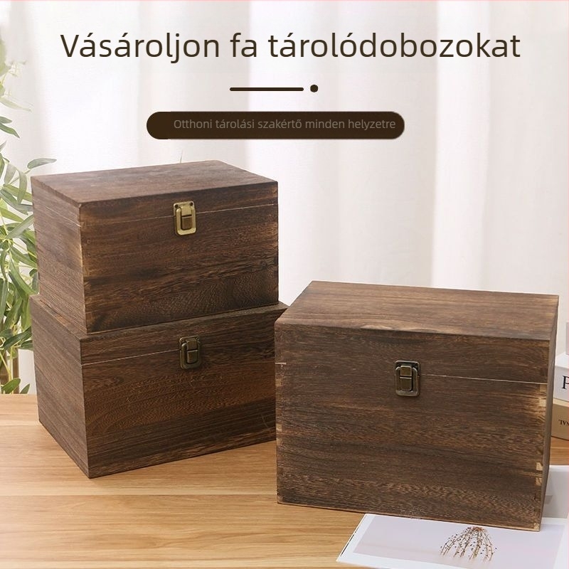 Fa asztali tároló doboz fedéllel, 18 rekesz, új kínai stílusú chinoiserie