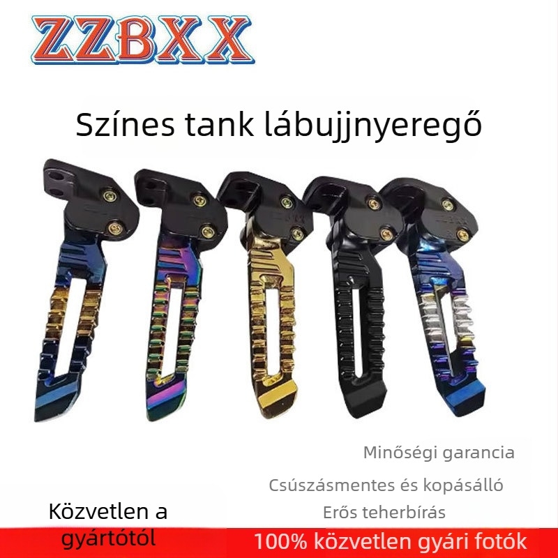 Motorkerékpár hátsó lábpedál — alumíniumötvözet, elektroplatírozás, ZZBXX, kompatibilis a Tank pedálokkal