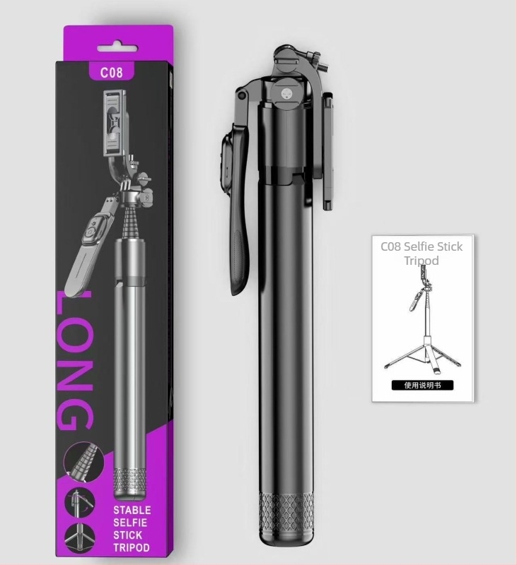 Bluetooth Selfie Stick Tripod távirányítóval – Ötvözet Alumínium, Csúszásmentes Stabilizátor, Beépített Képstabilizáció, Mobiltelefonhoz