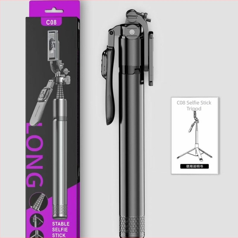 Bluetooth Selfie Stick Tripod távirányítóval – Ötvözet Alumínium, Csúszásmentes Stabilizátor, Beépített Képstabilizáció, Mobiltelefonhoz