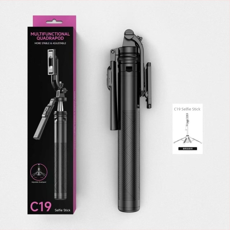 Bluetooth Selfie Stick Tripod távirányítóval – Ötvözet Alumínium, Csúszásmentes Stabilizátor, Beépített Képstabilizáció, Mobiltelefonhoz