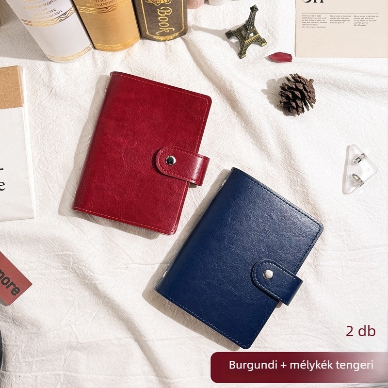 A7 notesz szétválasztható lapokkal, bőrhatású fedél, Dowling papír 80 g, 100+ oldal, retro stílus