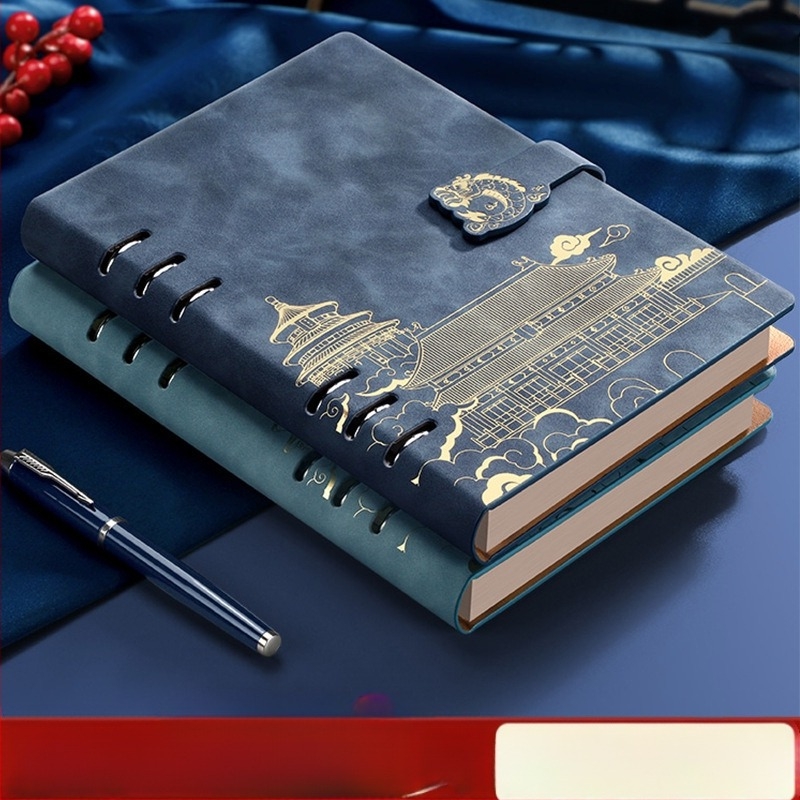 Xiwen jegyzetfüzet PU borítással és binder kötésű, 40 g papír, több mint 100 oldal, kínai stílus