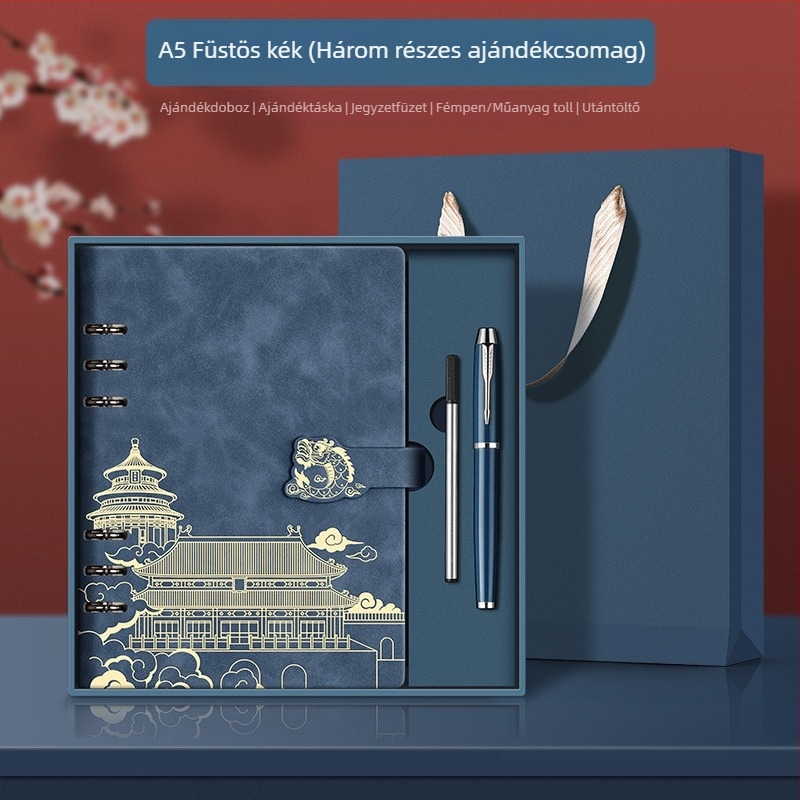 Xiwen jegyzetfüzet PU borítással és binder kötésű, 40 g papír, több mint 100 oldal, kínai stílus